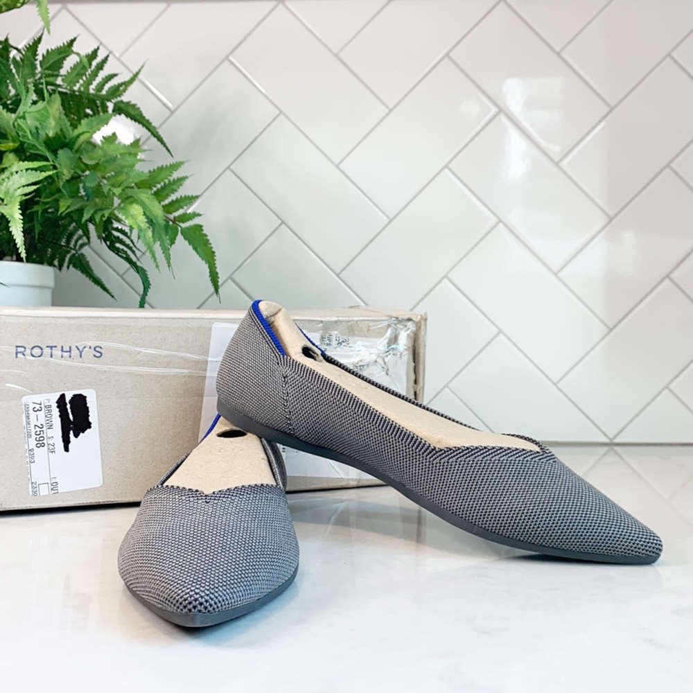 NWT - Rothy's Cloud Grey Pointed Toe Flats (Size 9)